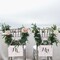 Ritzy Rose Mr. and Mrs. Chair signs - Black on 11x8in White Linen Cardstock with Blush Pink Ribbon